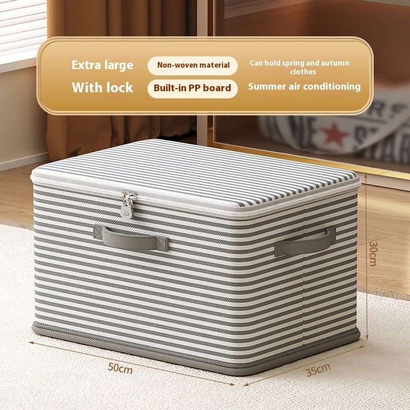Clothes Storage Box with Lock – Secure Household Storage Basket for Clothes and Accessories
