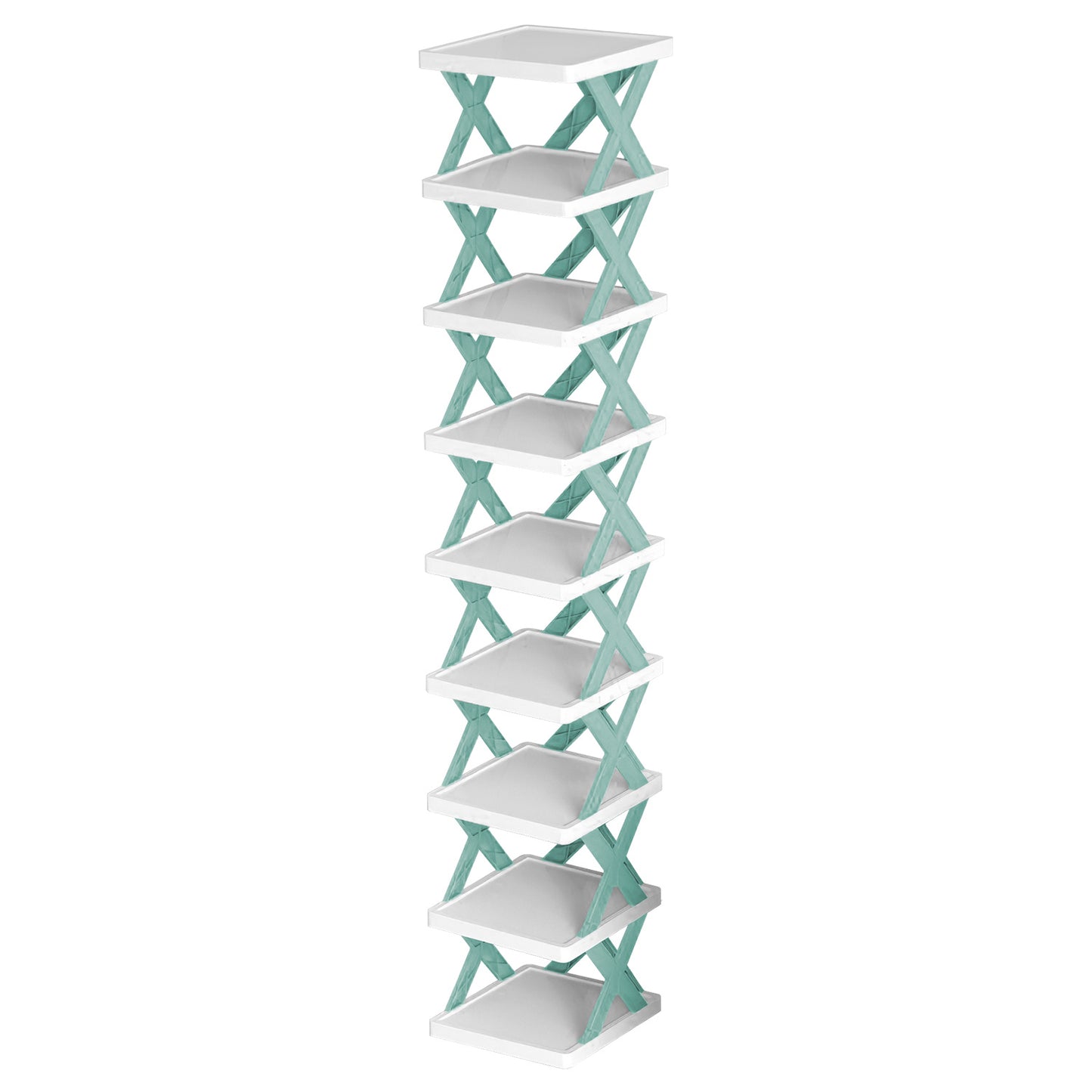 9-Tier Narrow Shoe Rack – Vertical Plastic Shoe Organizer for Entryway, Closet, or Hallway