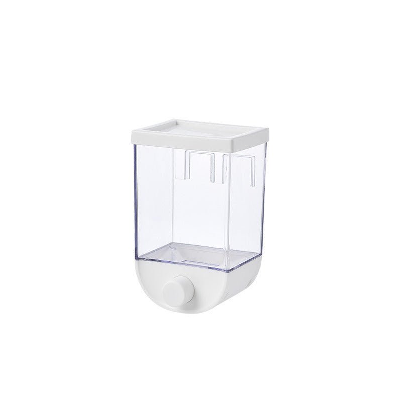 Wall-Mounted Easy-Press Cereal Dispenser – Kitchen Food Storage Container with Airtight Lid