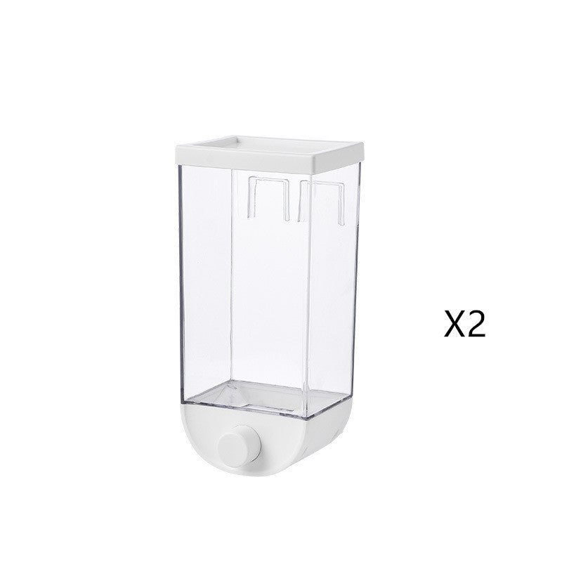 Wall-Mounted Easy-Press Cereal Dispenser – Kitchen Food Storage Container with Airtight Lid