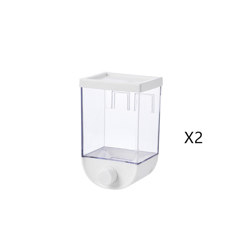 Wall-Mounted Easy-Press Cereal Dispenser – Kitchen Food Storage Container with Airtight Lid