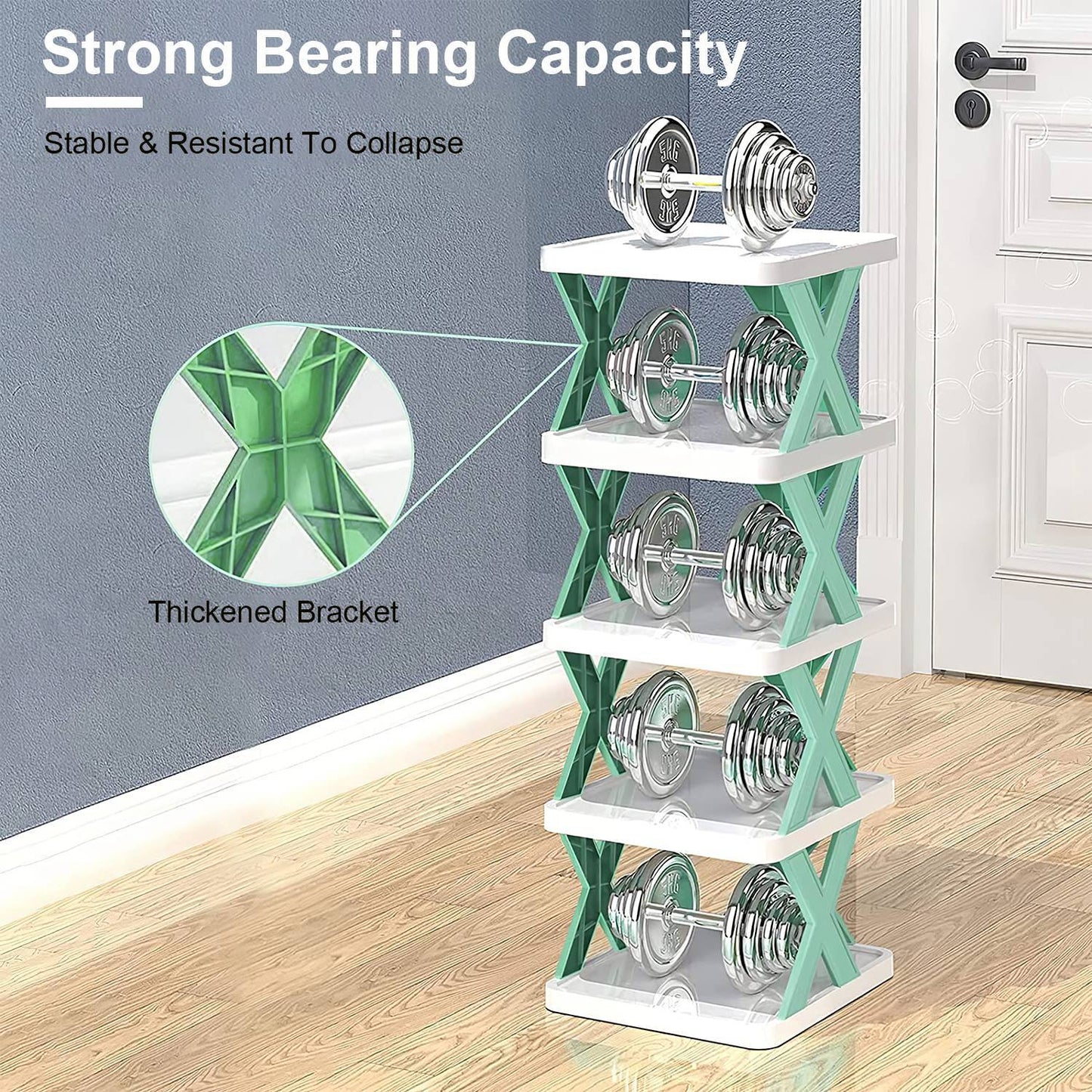 9-Tier Narrow Shoe Rack – Vertical Plastic Shoe Organizer for Entryway, Closet, or Hallway