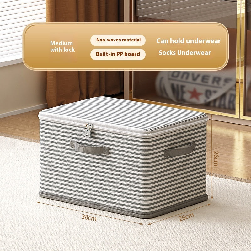 Clothes Storage Box with Lock – Secure Household Storage Basket for Clothes and Accessories