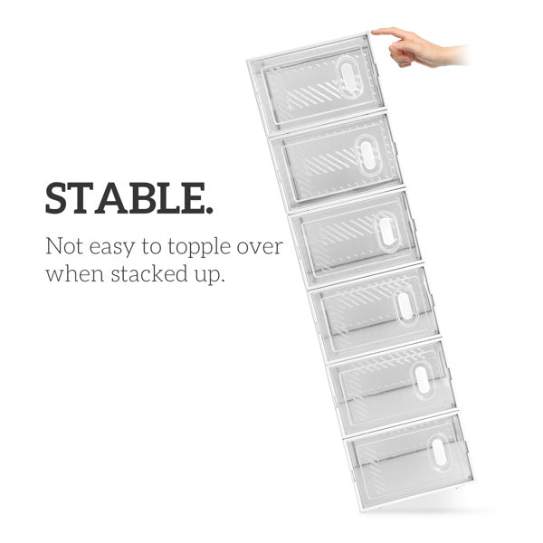 18-Pack Stackable Plastic Mesh Shoe Storage Boxes – Clear Organizer for Closet & Entryway