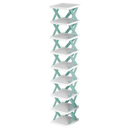 9-Tier Narrow Shoe Rack – Vertical Plastic Shoe Organizer for Entryway, Closet, or Hallway