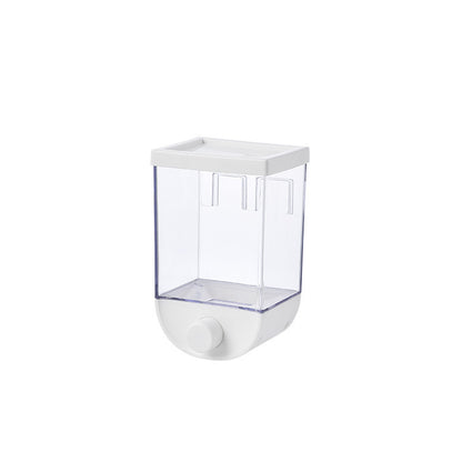 Wall-Mounted Easy-Press Cereal Dispenser – Kitchen Food Storage Container with Airtight Lid