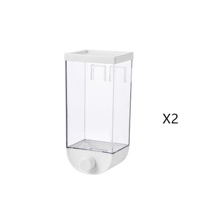Wall-Mounted Easy-Press Cereal Dispenser – Kitchen Food Storage Container with Airtight Lid