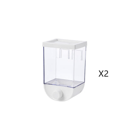 Wall-Mounted Easy-Press Cereal Dispenser – Kitchen Food Storage Container with Airtight Lid