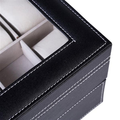 Double-Layer Luxury Watch Storage Box – High-End Organizer with Glass Lid & Lock