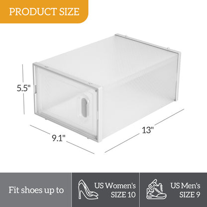 18-Pack Stackable Plastic Mesh Shoe Storage Boxes – Clear Organizer for Closet & Entryway
